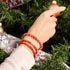 Pourpre | Argent | Bracelet macramé verre luciole